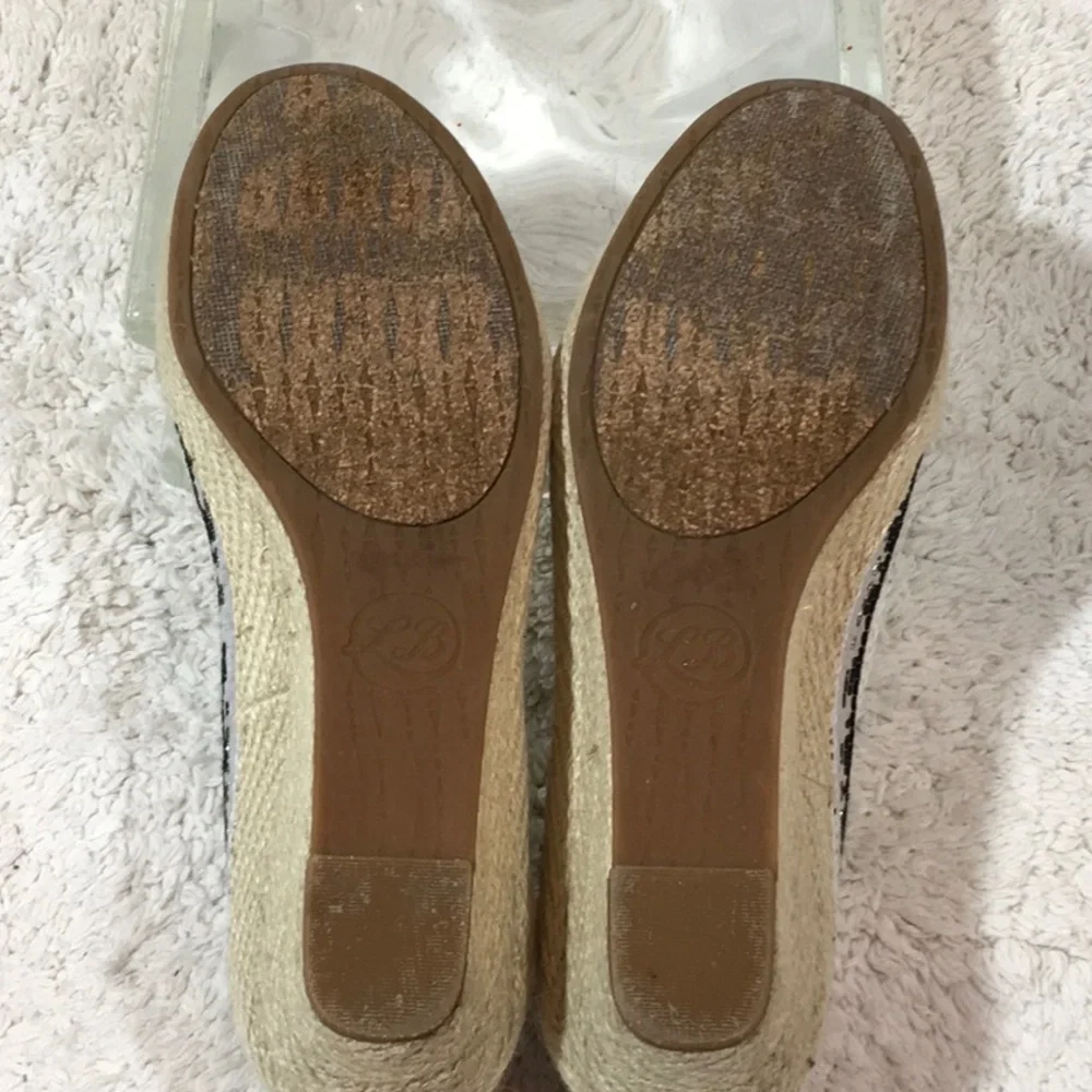 Lucky Brand linen wedge espadrilles